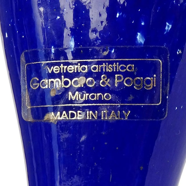 Gambaro Poggi Murano Vintage Red Blue Lavender Purple Italian Art Glass Bird Duck Figurine Paperweight For Sale In Orlando - Image 6 of 6