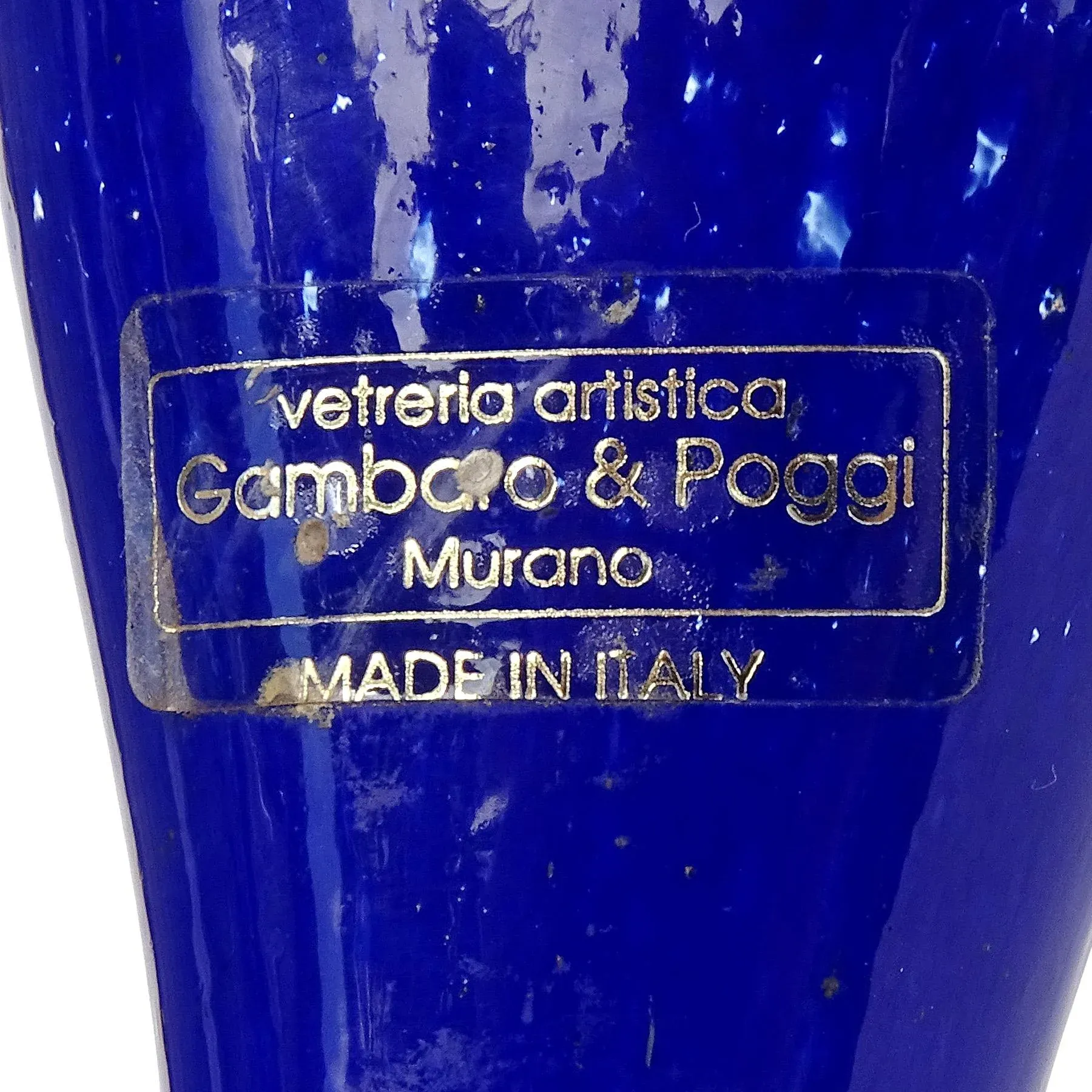 Murano Gambaro Poggi Vintage Red Blue Lavender Purple Italian Art