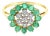 Emerald & Diamond Sunburst Ring 1.00cttw 14k Yellow Gold, Size 7 For Sale