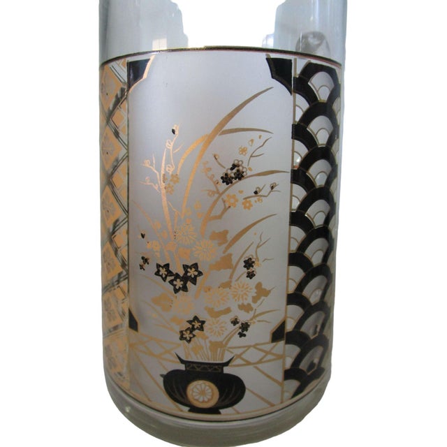 Vintage Culver Imari Style Pitcher Pinched Spout Black, Gold and Frost Pattern For Sale - Image 9 of 9