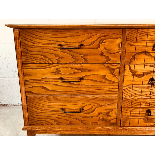 1960s Oak Wood Dresser With Dark Grain Chairish