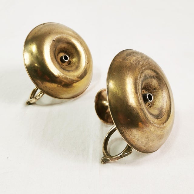 Gold Art Deco Brass Candlesticks, Germany, 1960s, Set of 2 For Sale - Image 8 of 11