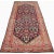 Handwoven antique Persian Hamedan runner rug featuring an all over intricate geometric motif on a navy colored field and...