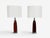Carl Fagerlund, Swedish Mid-Century Modern, Table Lamps, Red Glass, Sweden, 1950s Pair of red translucent glass table...