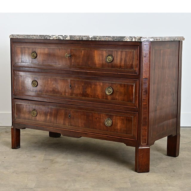 French 19th Century Mahogany Marble-top Commode For Sale - Image 11 of 16