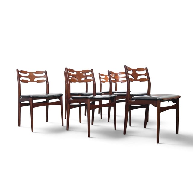 1960s Set of Six Danish Modern Dining Chairs in Teak For Sale - Image 10 of 13