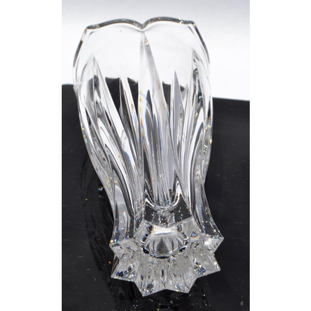 1970s Art Deco Style Waterford Heavy Crystal Tulip Vase Star Base For Sale - Image 10 of 13