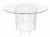 Chippendale Vintage Coastal High-Gloss White Rattan Dining Table with 54" Glass Top For Sale - Image 3 of 6