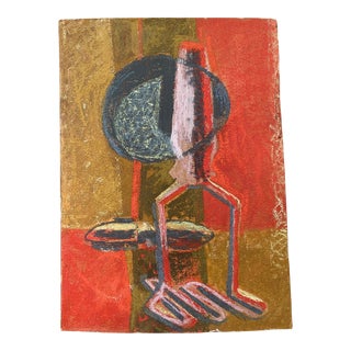 Kenzo Okada Mid-Century Abstract Expressionist Pastel Drawing For Sale