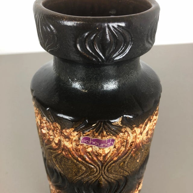 Large Multi-Color Vase Fat Lava Onion Vase from Scheurich, Germany, 1970s For Sale - Image 11 of 14