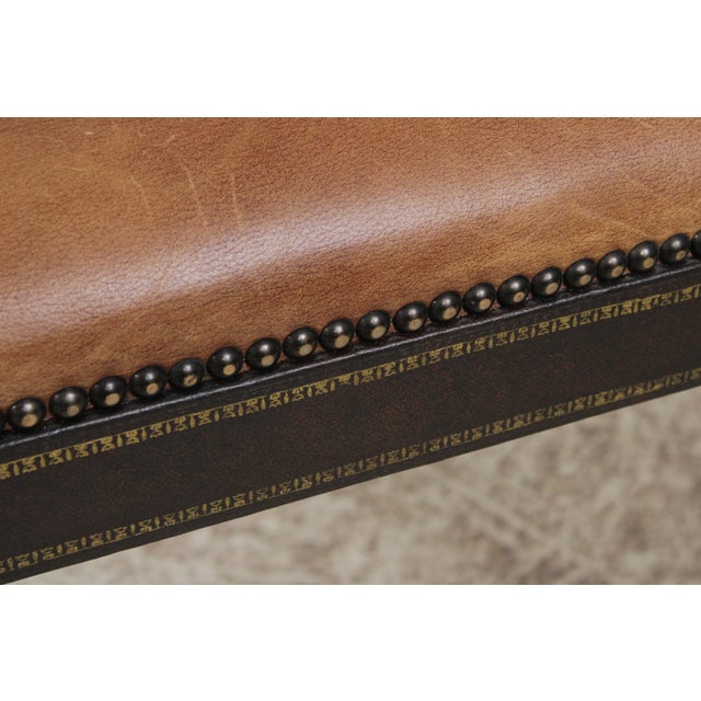 Set of 6 Maitland Smith Leather Lionhead Armchairs For Sale - Image 10 of 18