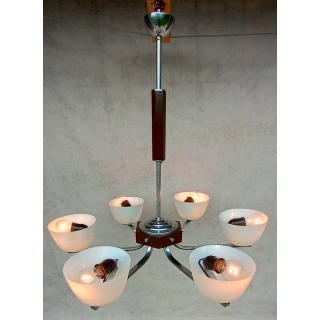 Art Deco Chandelier, 1940s For Sale - Image 4 of 18