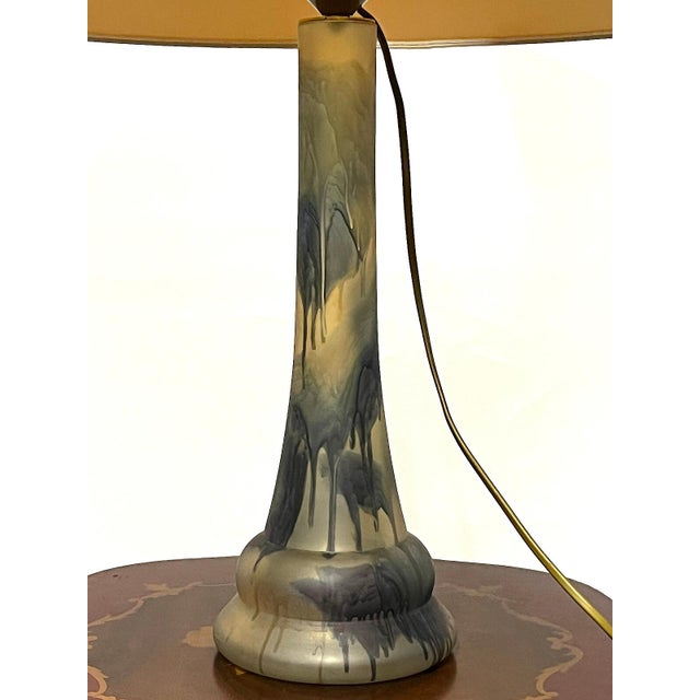 1950s Pate De Verre Fabric Shade Table Lamp, 1950s For Sale - Image 5 of 12