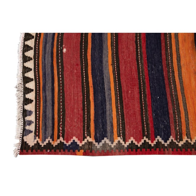Tan Mid-20th Century Vintage Kilim Runner Rug 5' 2" X 10' 10''. For Sale - Image 8 of 13