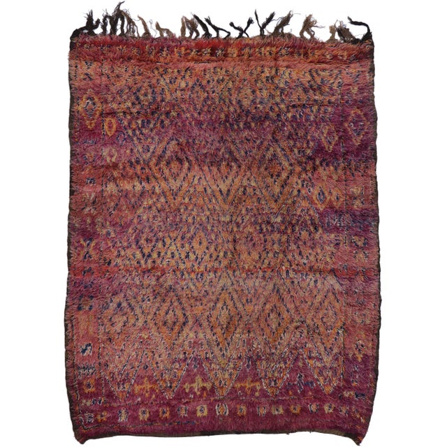 Late 20th Century Vintage Beni MGuild Moroccan Rug, 07'02 X 09'00 For Sale - Image 12 of 12