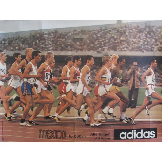 1968 Mexico Olympics 10,000 Dash (Running/Athletics) Poster - Adidas For Sale