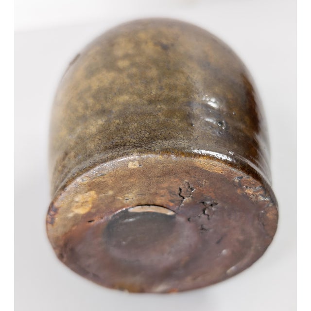 19th Century Rustic American New England Redware Miniature Ovoid Jug For Sale - Image 14 of 17