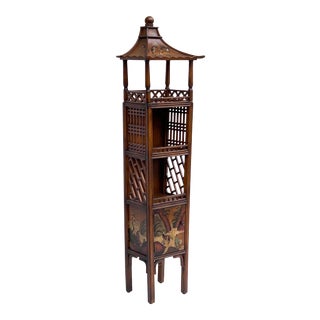 20th-C. Chippendale Style Painted Pagoda Form Shelf For Sale