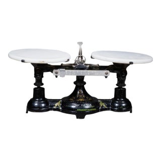 Late 19th C. Fairbanks Standard Cast Iron & Marble Balance Scale For Sale