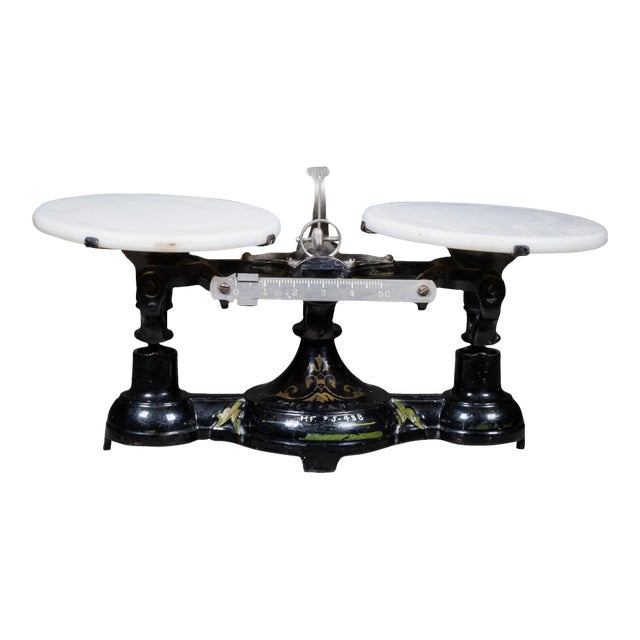 Late 19th C. Fairbanks Standard Cast Iron & Marble Balance Scale For Sale