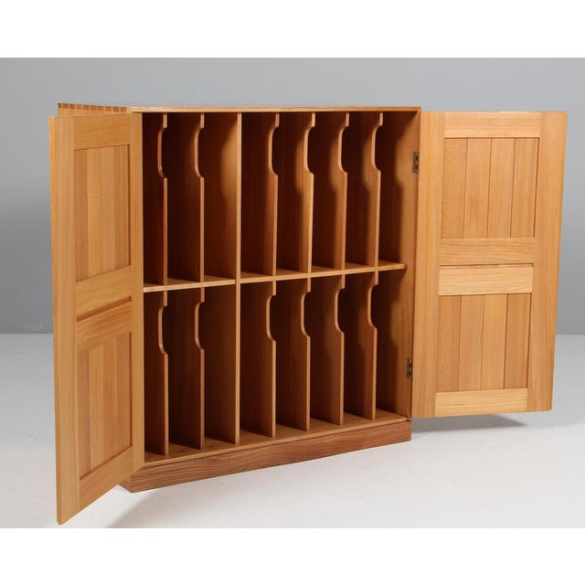 Tan Scandinavian Cabinet in Elm by Mogens Koch for Rud Rasmussen, 1960s For Sale - Image 8 of 9