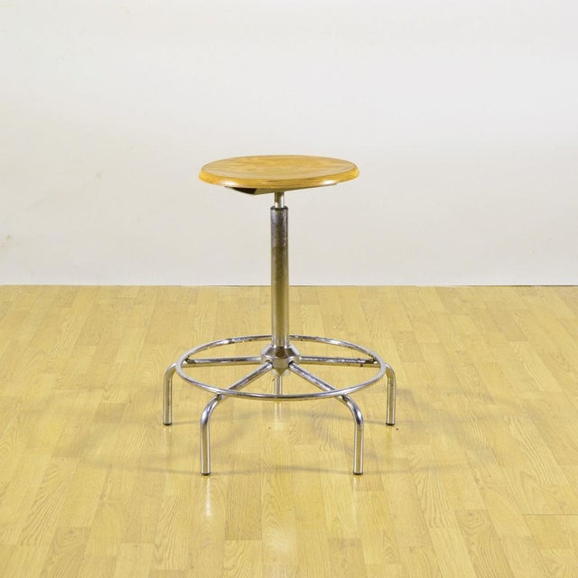 Vintage Adjustable Chrome Surveyors Swivel Stool, 1960s For Sale - Image 12 of 18