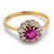 Victorian 19th Century Victorian Gia Burma No Heat Ruby Diamond 18k Yellow Gold Cluster Ring, Size 8.5 For Sale - Image 3 of 7
