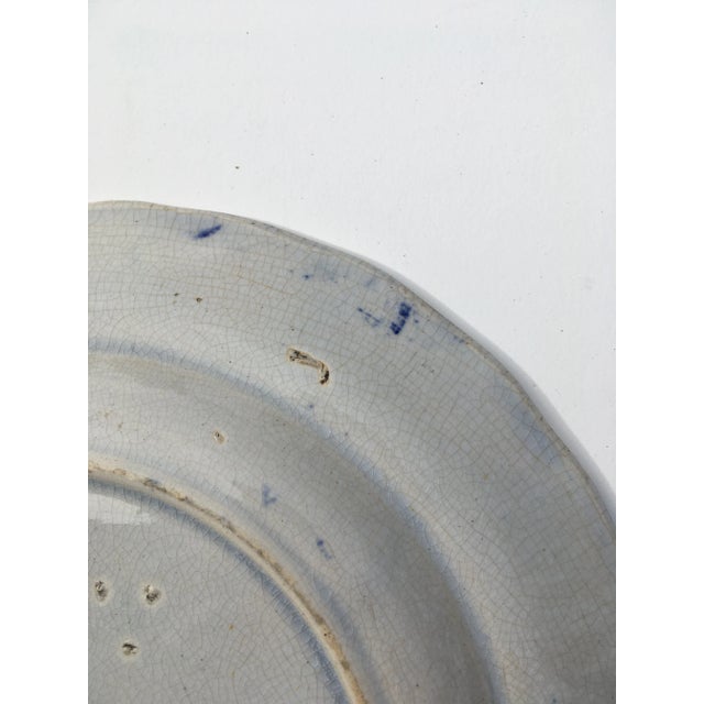 Ceramic Early 19th Century Blue & White Willow Pattern Plate For Sale - Image 7 of 11