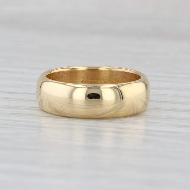 2010s Tiffany Forever Wedding Band 18k Yellow Gold Size 5.75 6mm Ring, Size 5.75 For Sale - Image 5 of 8