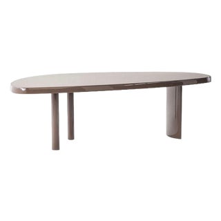 Freeform Table in Glazed Brown Lacquered Wood by Charlotte Perriand for Cassina For Sale