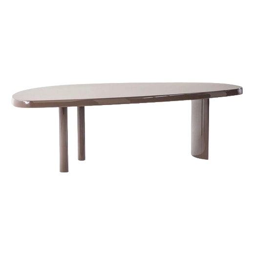 Freeform Table in Glazed Brown Lacquered Wood by Charlotte Perriand for Cassina For Sale