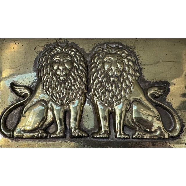Mid 20th Century Mid 20th Century Brass Lion Trinket Box For Sale - Image 5 of 9