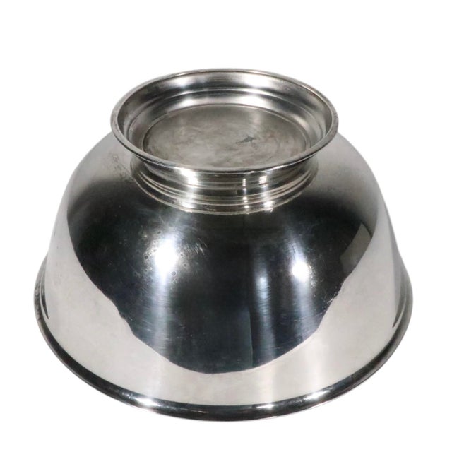 Mid 20th Century Mid 20th Century Wm Rodgers Paul Revere Silver Plate Enameled Centerpiece Bowl With Blue Interior For Sale - Image 5 of 9