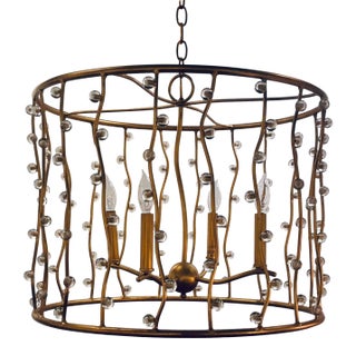 Currey & Company Modern Gold Adagio Chandelier For Sale
