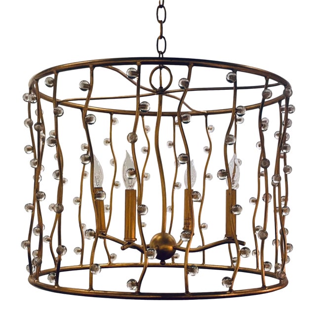 Currey & Company Modern Gold Adagio Chandelier For Sale