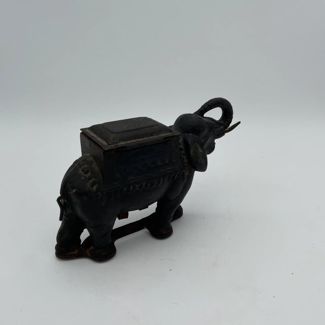 Art Deco Art Deco Cast Iron Elephant Cigarettes Holder and Dispenser For Sale - Image 3 of 7