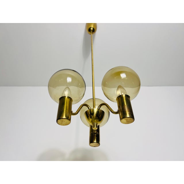 Brass and Glass Chandelier by Hans-Agne Jakobsson, Sweden, 1960s For Sale - Image 9 of 12