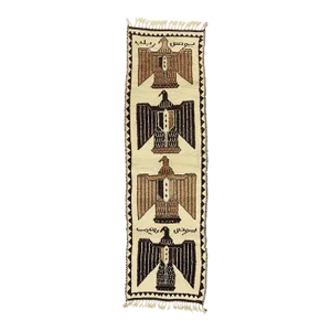 Vintage Kurdish Eagle Pictorial Rug Runner - 03'04 X 11'01