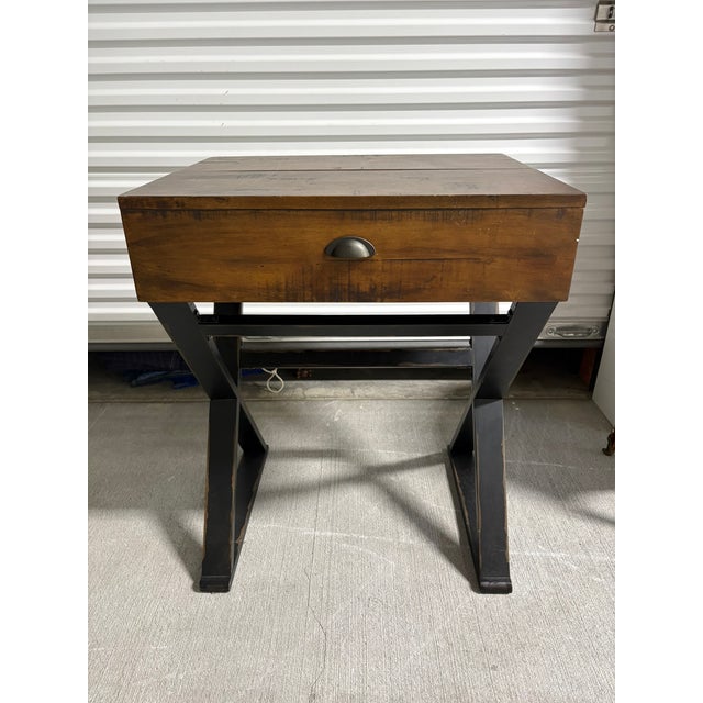 Brown Writing Desk or Secretary Style Desk on Trestle Style Legs, 21st Century For Sale - Image 8 of 9