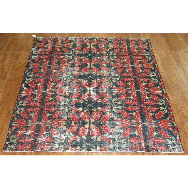 Vintage Turkish Weathered Rug For Sale In New York - Image 6 of 6