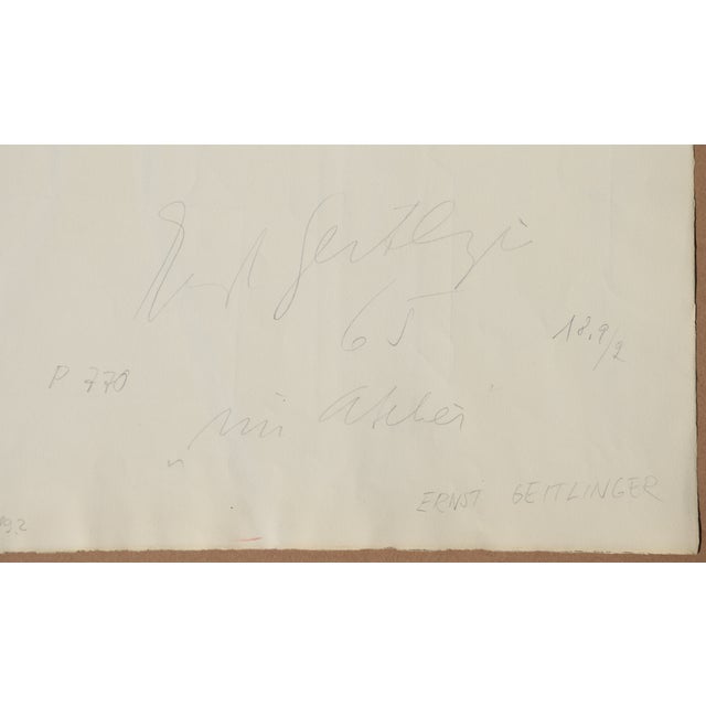 Ernst Geitlinger, Ernst Geitlinger, Mischtechnik "Im Atelier" (P 770), 1965, Konkrete Kunst, Mixed Media on Paper For Sale - Image 10 of 12