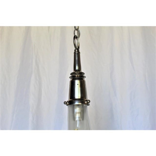 Metal 1990s Mid Century Modern Murano Gold Dust Glass Pendant For Sale - Image 7 of 11