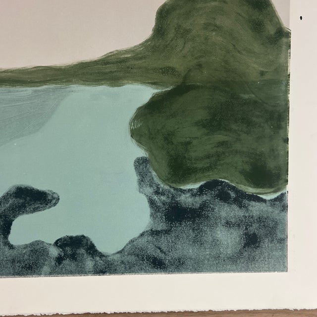 Original Signed 2026 Seascape Monotype Artwork, Unframed 18 X 24 For Sale - Image 4 of 5