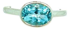 Natural Aquamarine Ring 6.5 14k W Gold 1.64 TCW Certified