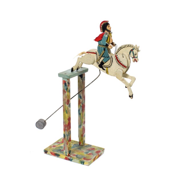 Sculpture Materials Vintage Folk Art Kinetic Balance Sculpture of Soldier Riding Horse For Sale - Image 7 of 9