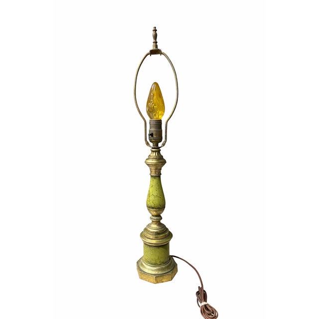 Vintage Circa Late 1960s–1970s Borghese Table Lamp With Original Shade & Finial – 1970s Traditional For Sale - Image 10 of 16