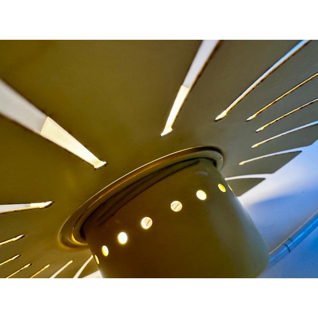 Mid-Century Modern Sunburst Opal Ceiling Lamp, Italy, 1950s For Sale - Image 11 of 18
