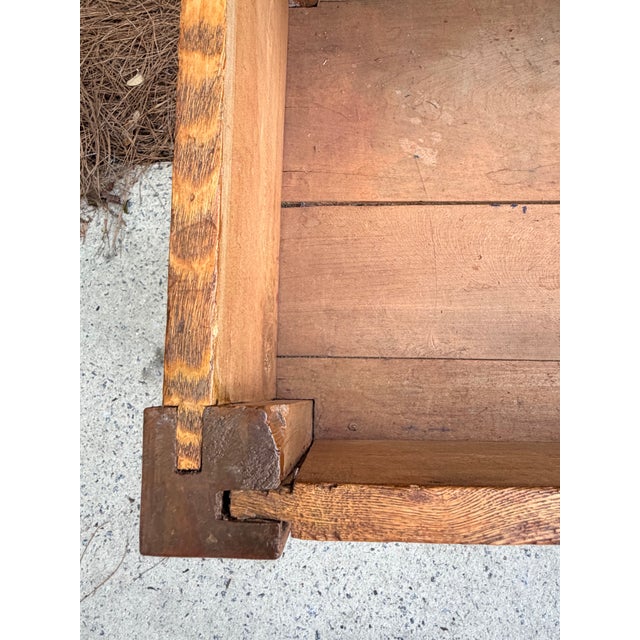 Wood Antique Slant Top Chestnut Pine Writing Desk For Sale - Image 7 of 12