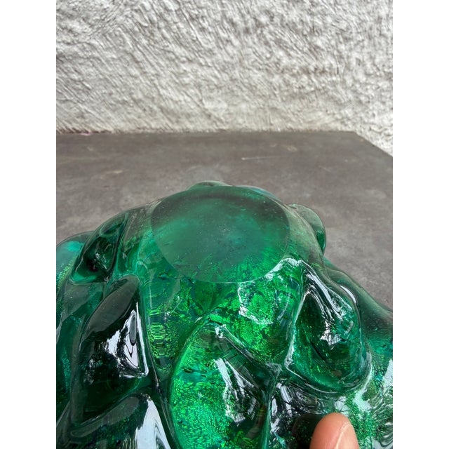 1970s Murano Sommerso Verde Green Gold Flecks Bowl Ashtray Italy Barovier Style For Sale - Image 5 of 5