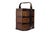 Chinese Antique 3 Three Tiered Wood & Bamboo Rattan Chinese Wedding Basket For Sale - Image 3 of 18
